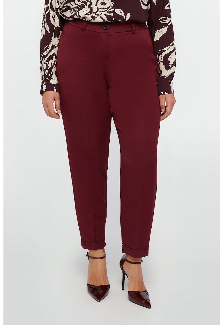 Pantaloni cu talie elastica - Rosu inchis