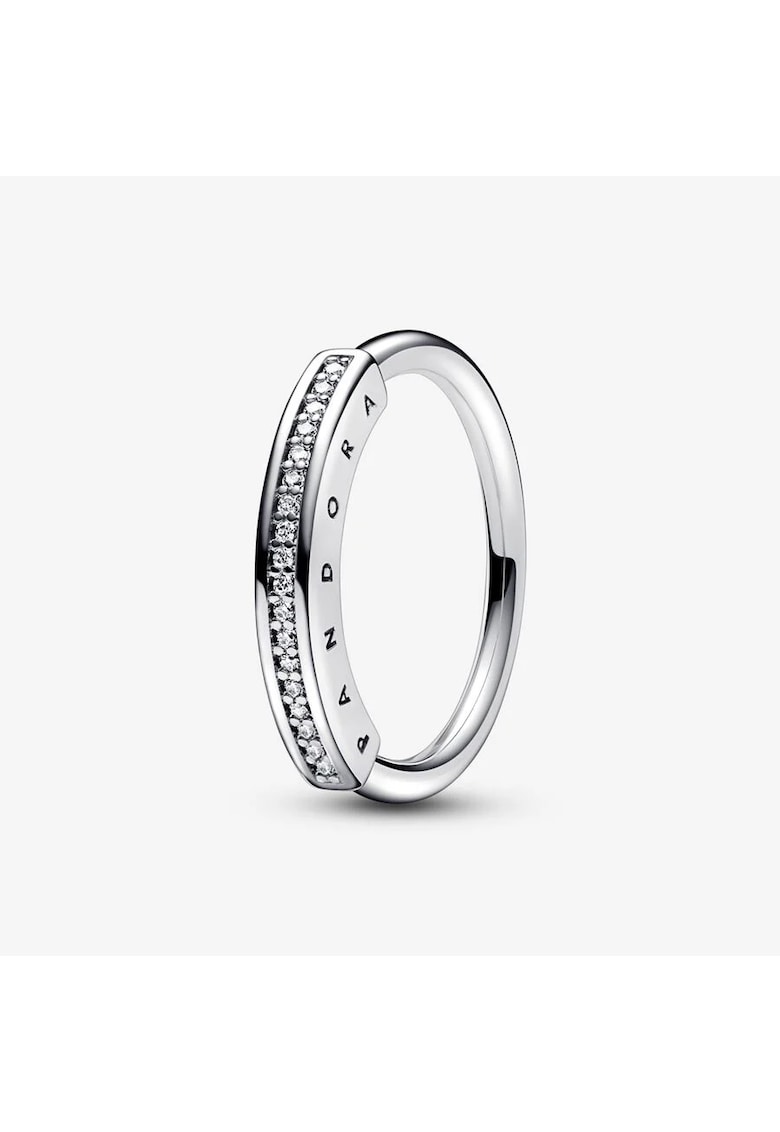 Inel Signature ID pave Zirconiu din Argint 925