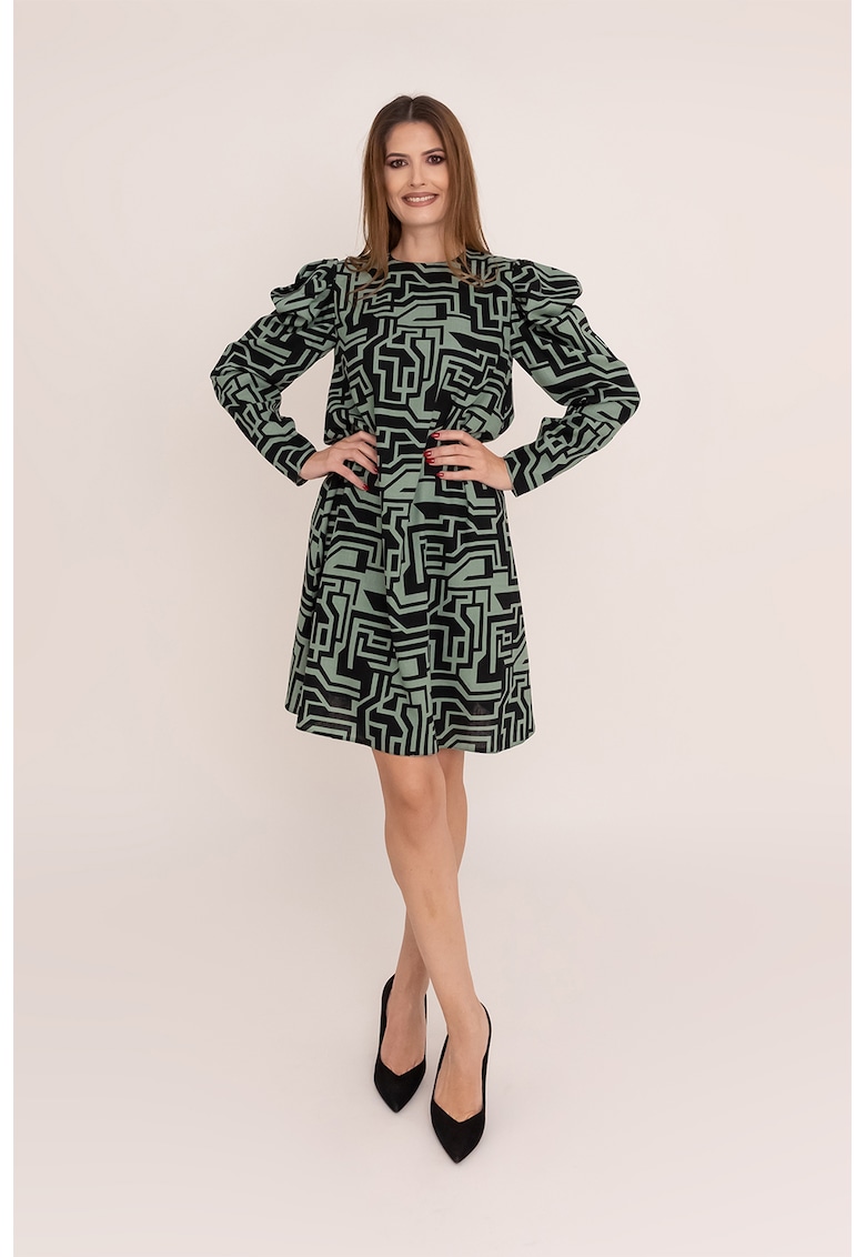 Rochie din amestec de in cu model Yara