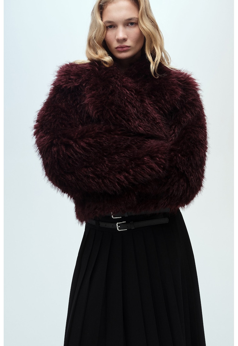 Fusta midi cu pliuri si curea dubla