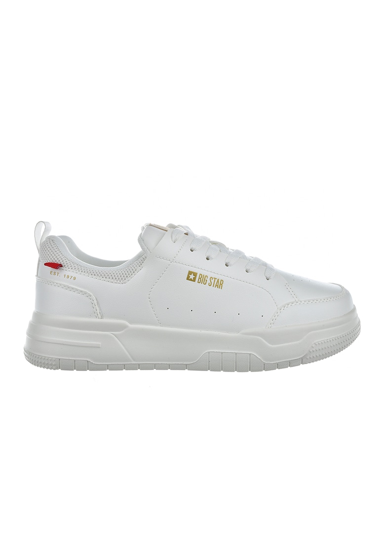 Pantofi sport de piele ecologica - Auriu/Alb murdar