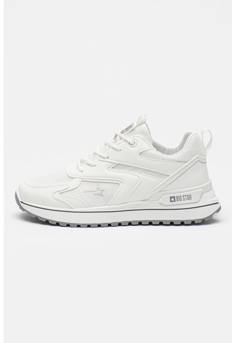 Pantofi sport de piele ecologica si plasa