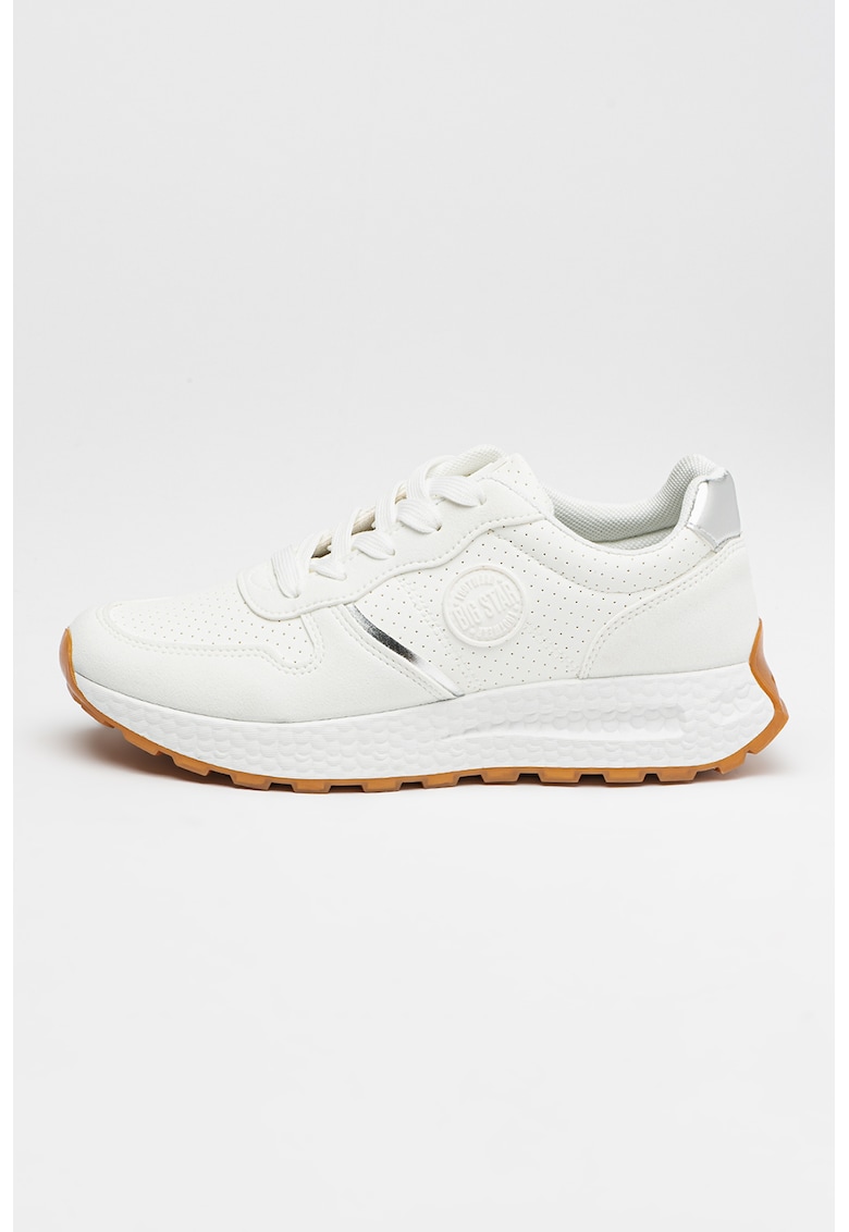 Pantofi sport din piele ecologica cu detalii cu perforatii