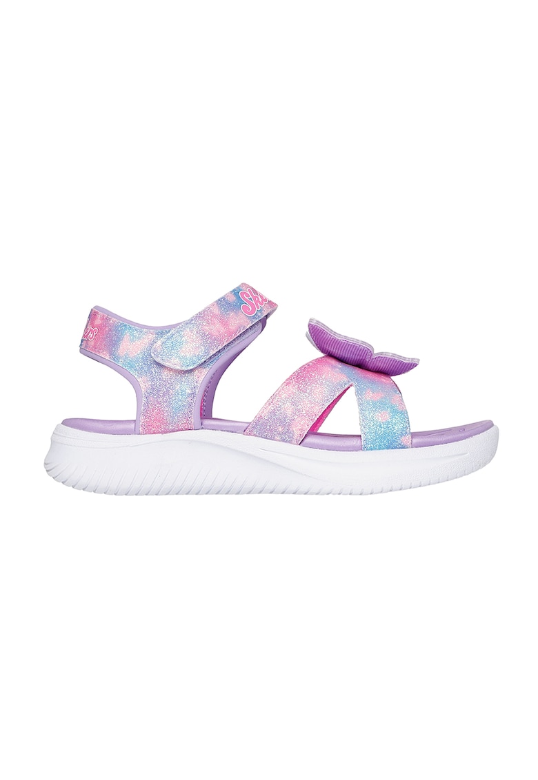 Sandale cu velcro Lights-Jumpsters - Albastru lavanda/Roz deschis