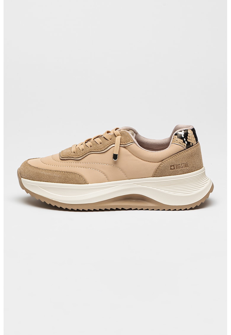 Pantofi sport cu insertii din piele intoarsa