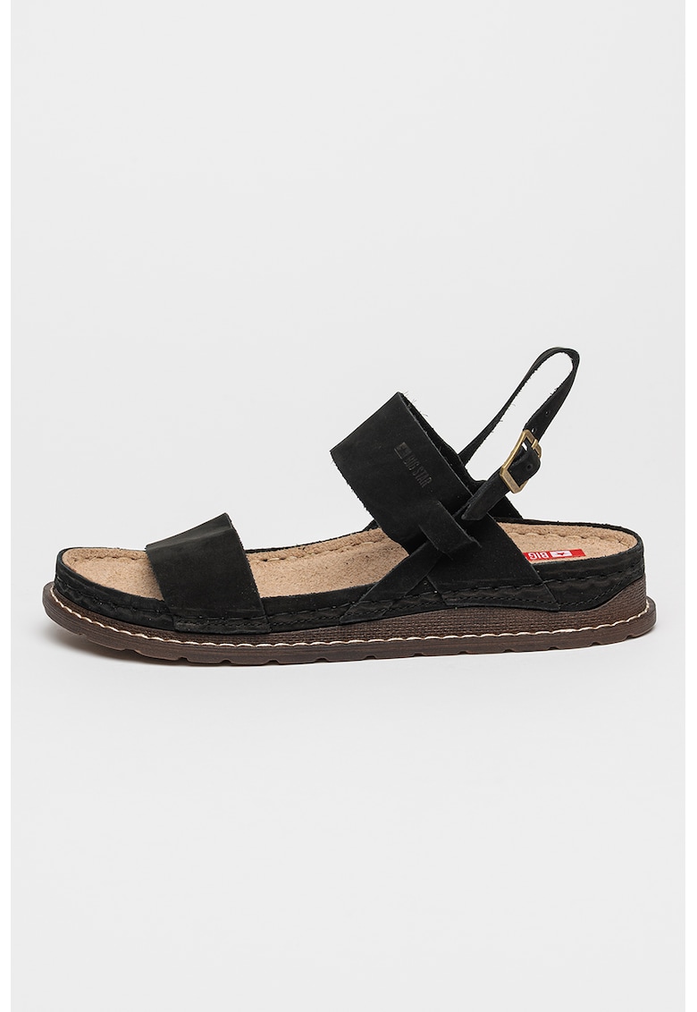 Sandale slingback de piele intoarsa