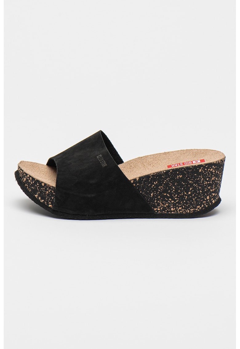 Saboti wedge de piele intoarsa
