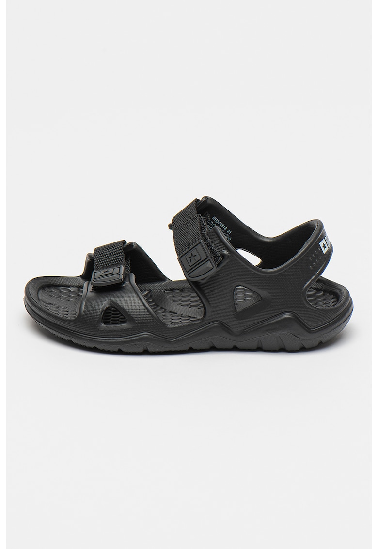 Sandale cu logo si velcro - Negru -