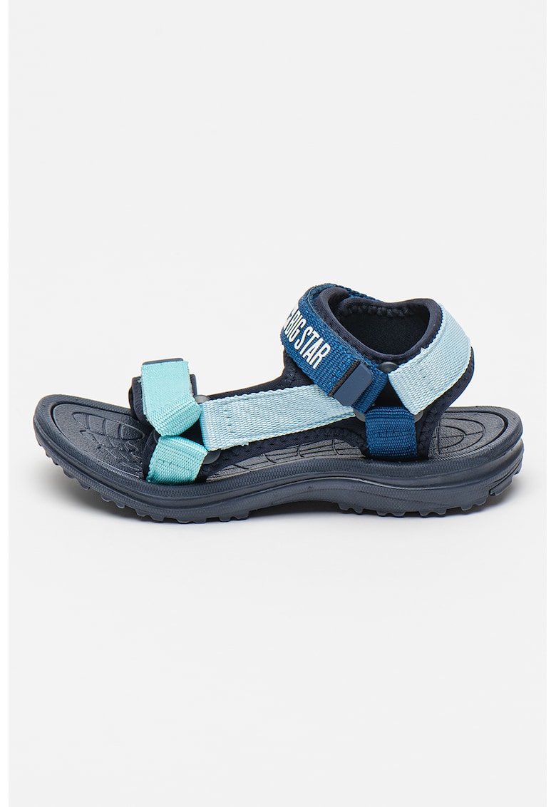 Sandale cu velcro - Albastru aquamarin/Bleumarin