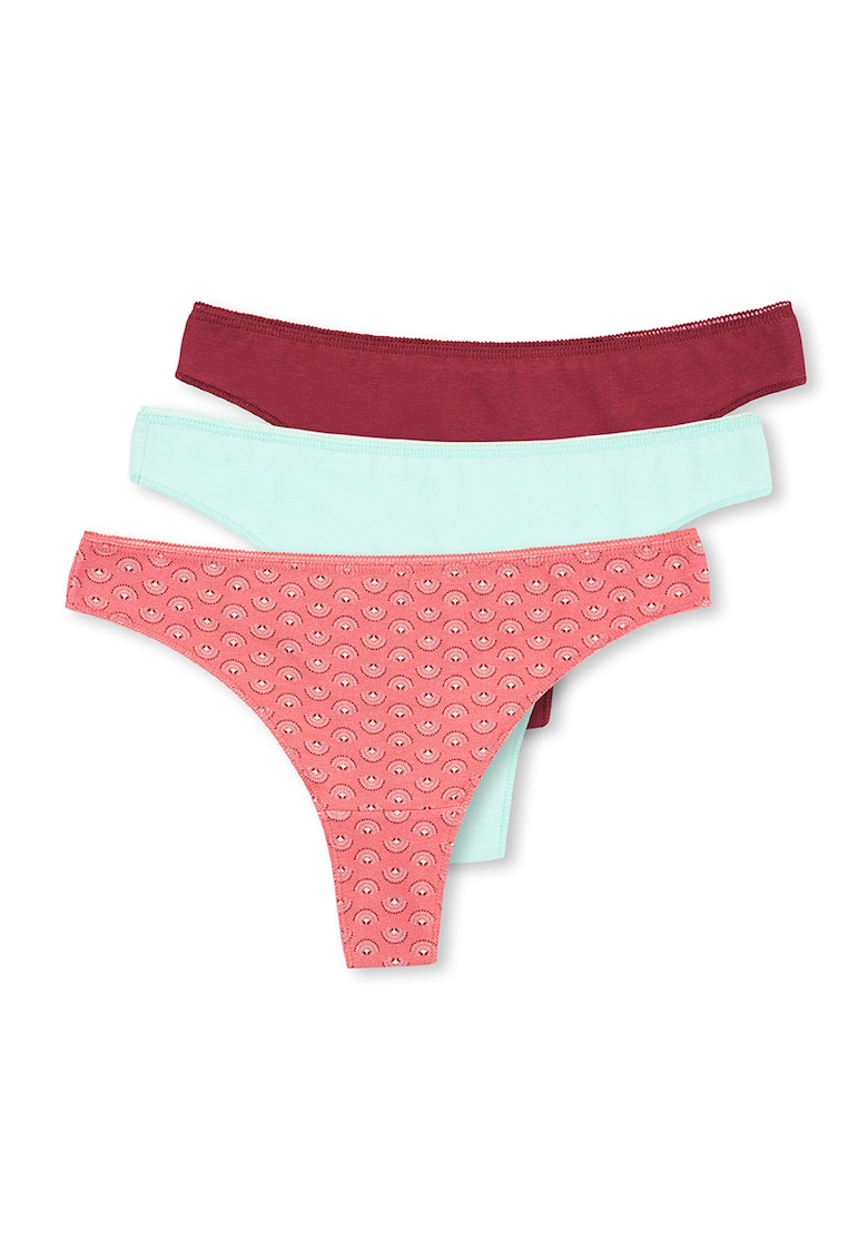 Set de chiloti tanga din amestec de bumbac - 3 perechi