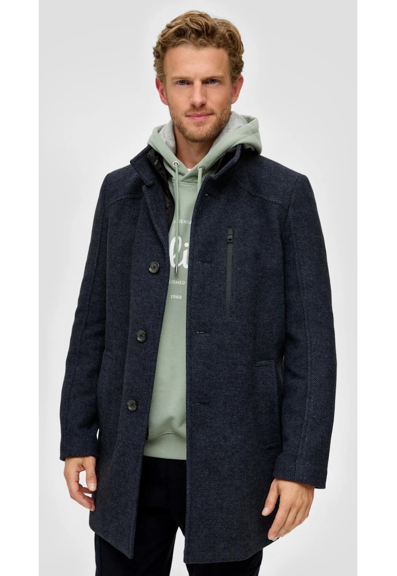 Palton barbati din amestec de lana - cu dubla inchidere -