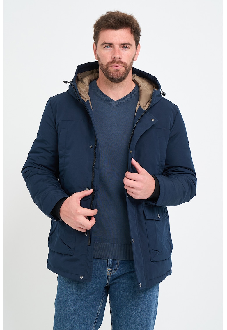 Geaca cu gluga si buzunare cu clapa