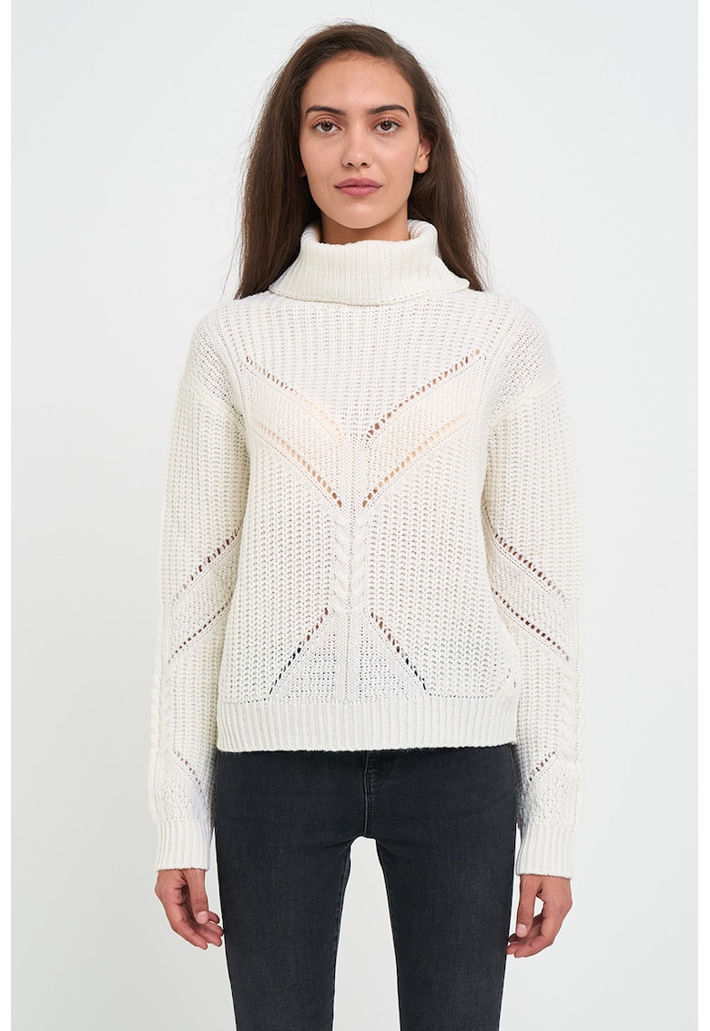 Pulover regular fit cu guler inalt