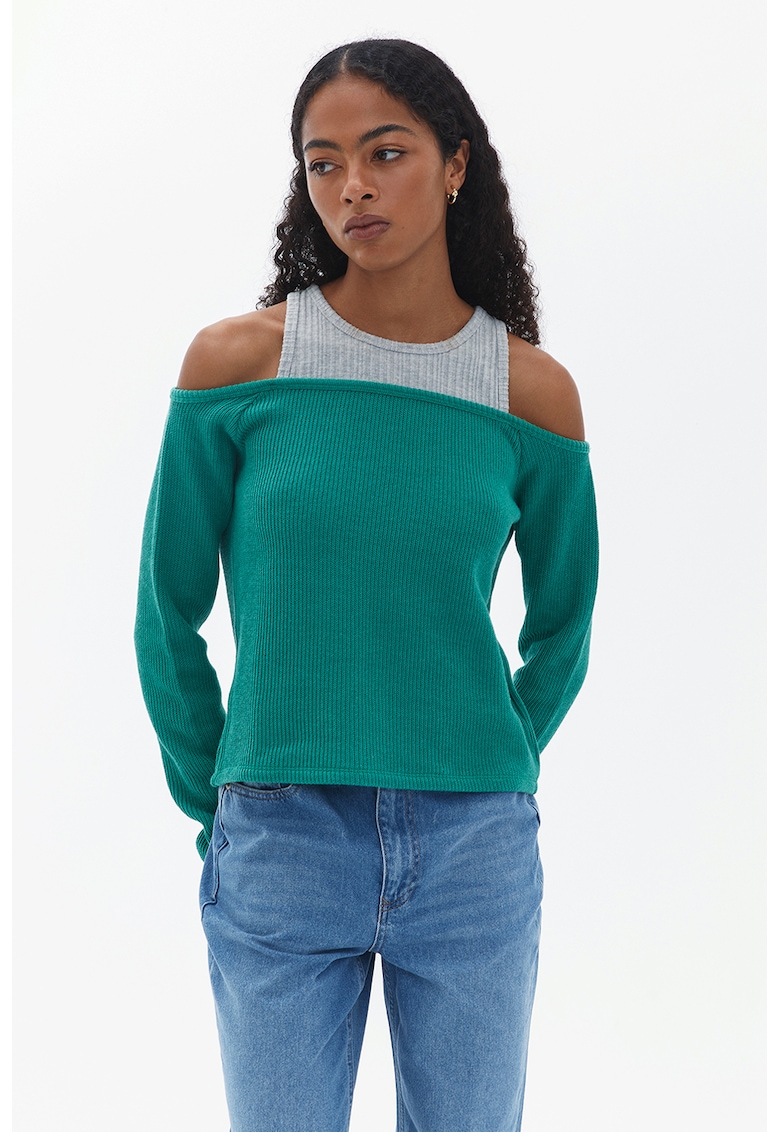 Pulover cu umeri decupati Pamne Pulover cu umeri decupati Pamne