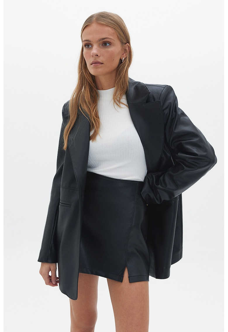 Sacou supradimensionat de piele ecologica