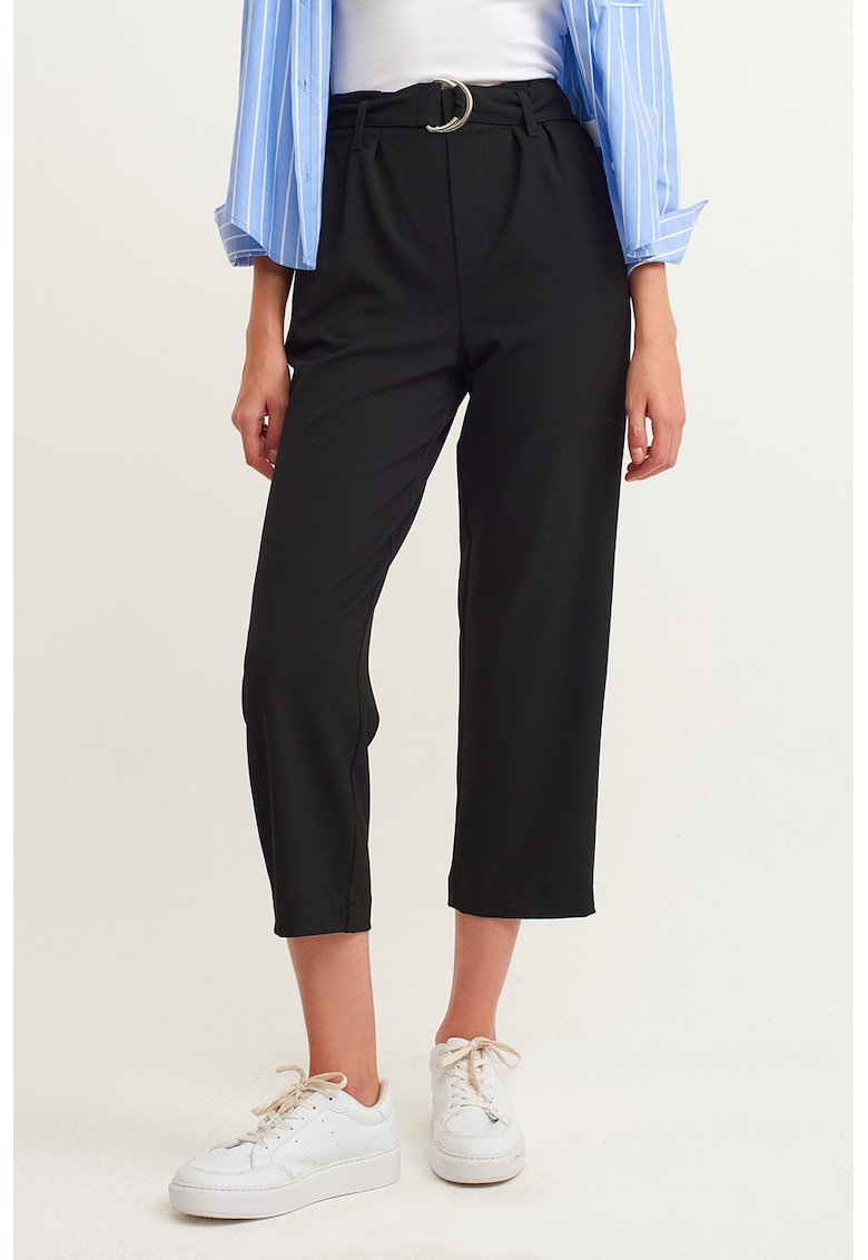 Pantaloni crop cu croiala dreapta Pantaloni crop cu croiala dreapta