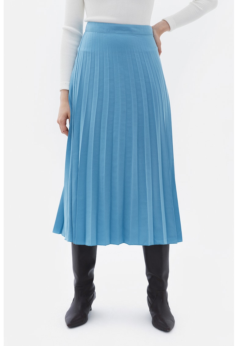 Fusta midi cu pliuri