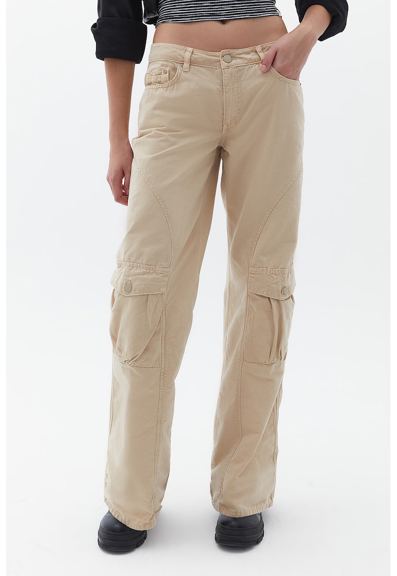 Pantaloni cargo cu talie joasa