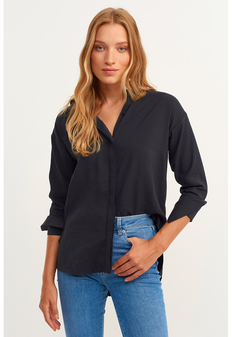 Camasa din amestec de modal cu maneci cazute