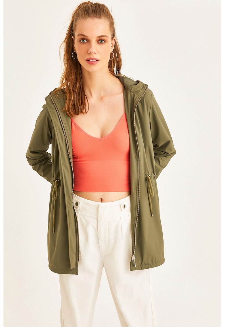 Jacheta cu fermoar si gluga