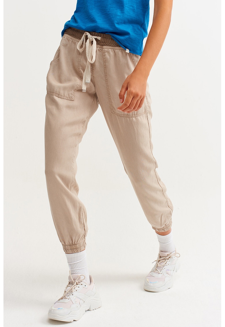 Pantaloni crop cu talie ajustabila