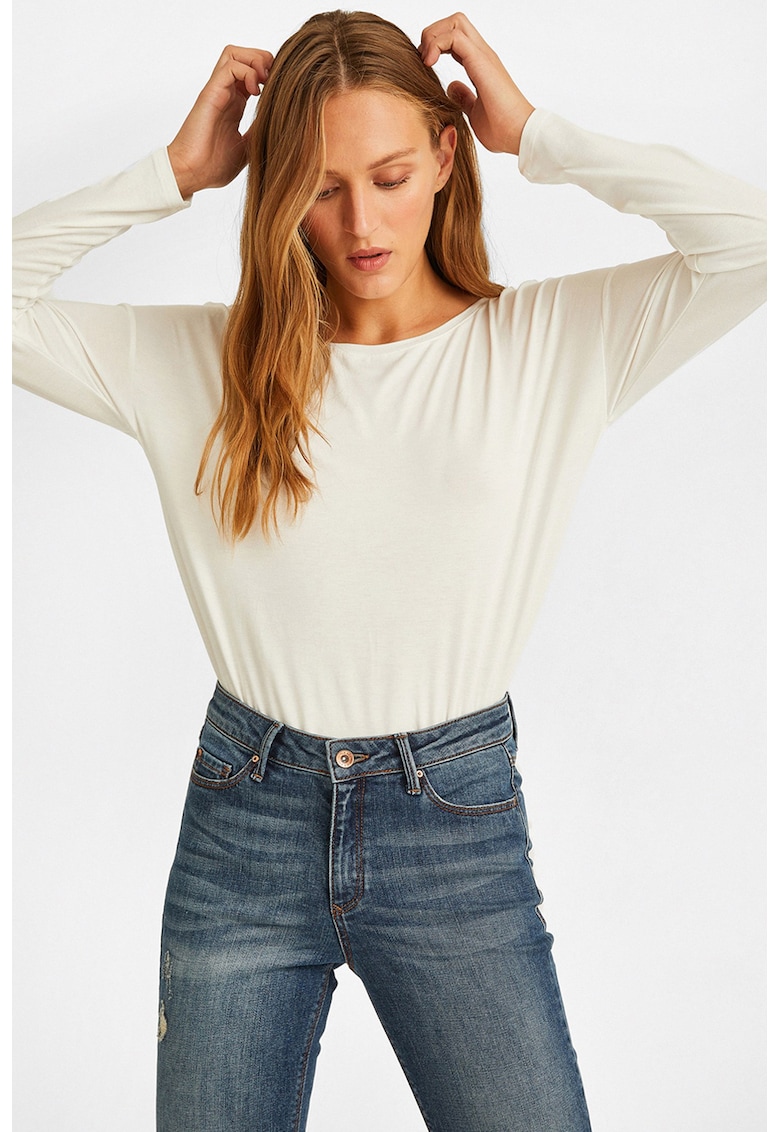 Bluza uni cu decolteu rotund