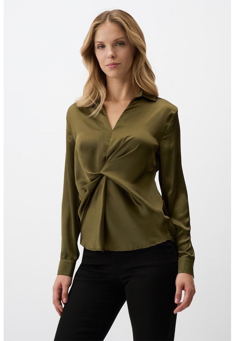 Bluza de satin cu fronseuri