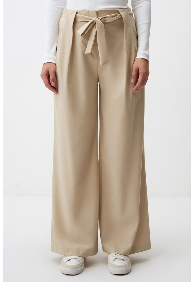 Pantaloni evazati cu cordon in talie