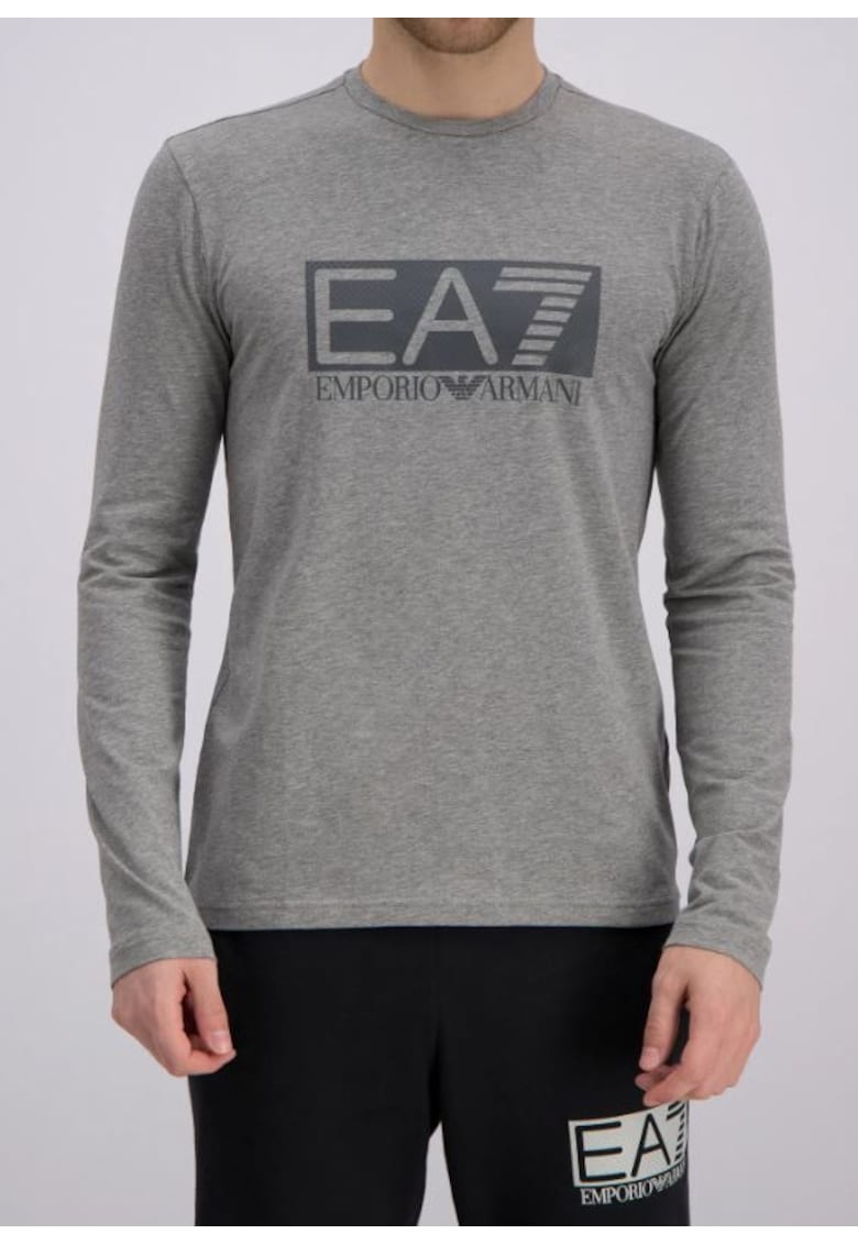 EA7 Bluza cu logo si croiala slim -