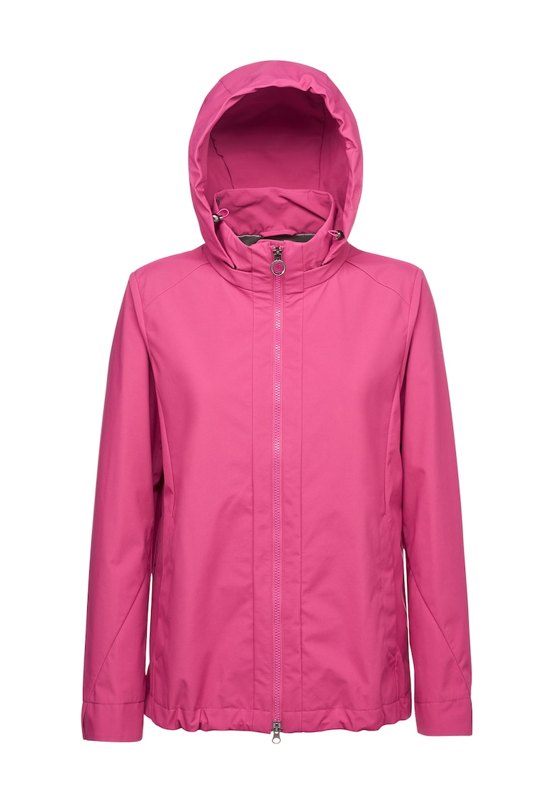 Jacheta cu fermoar si gluga - Roz fucsia