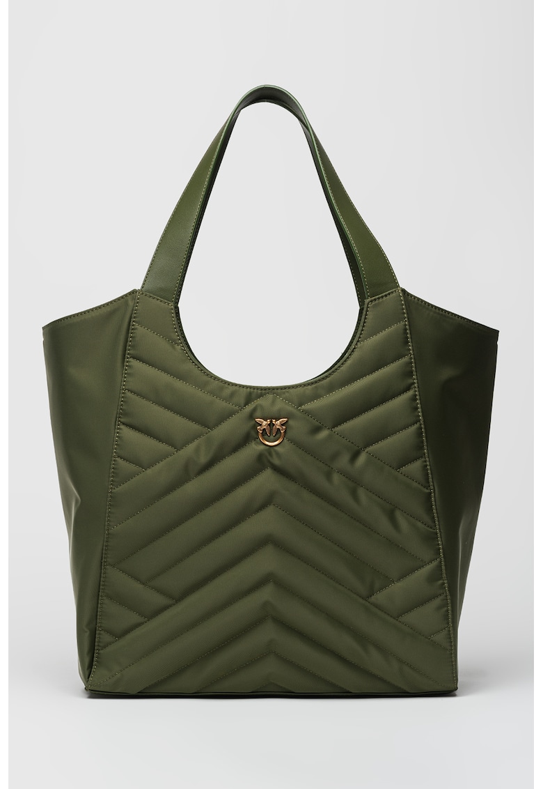 Geanta tote de nailon cu aspect matlasat