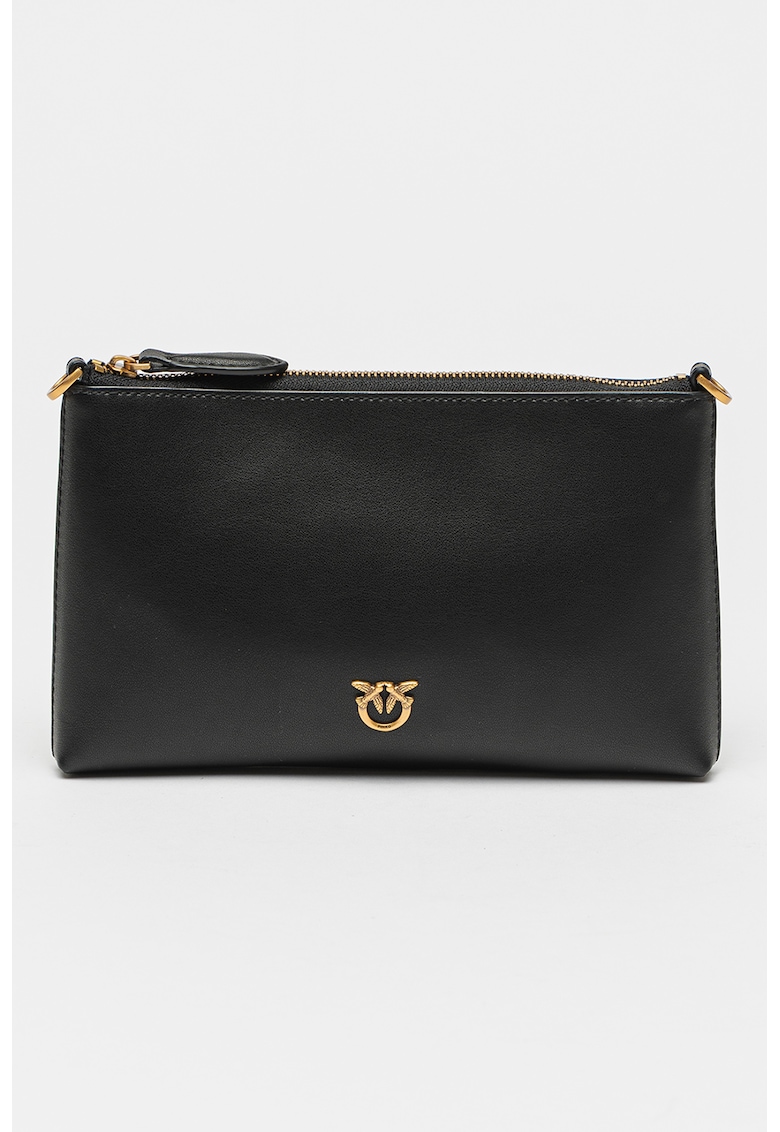 Geanta crossbody cu bareta detasabila de umar Flat - Negru