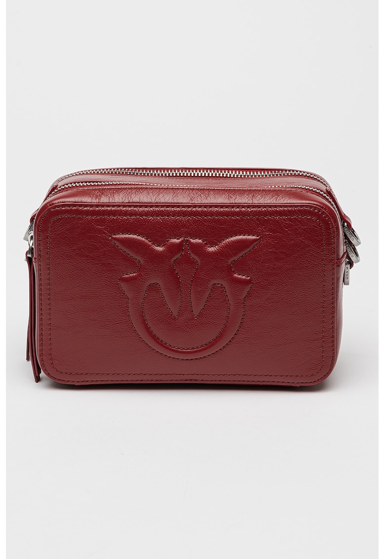 Geanta crossbody de piele Carrie - Rosu inchis