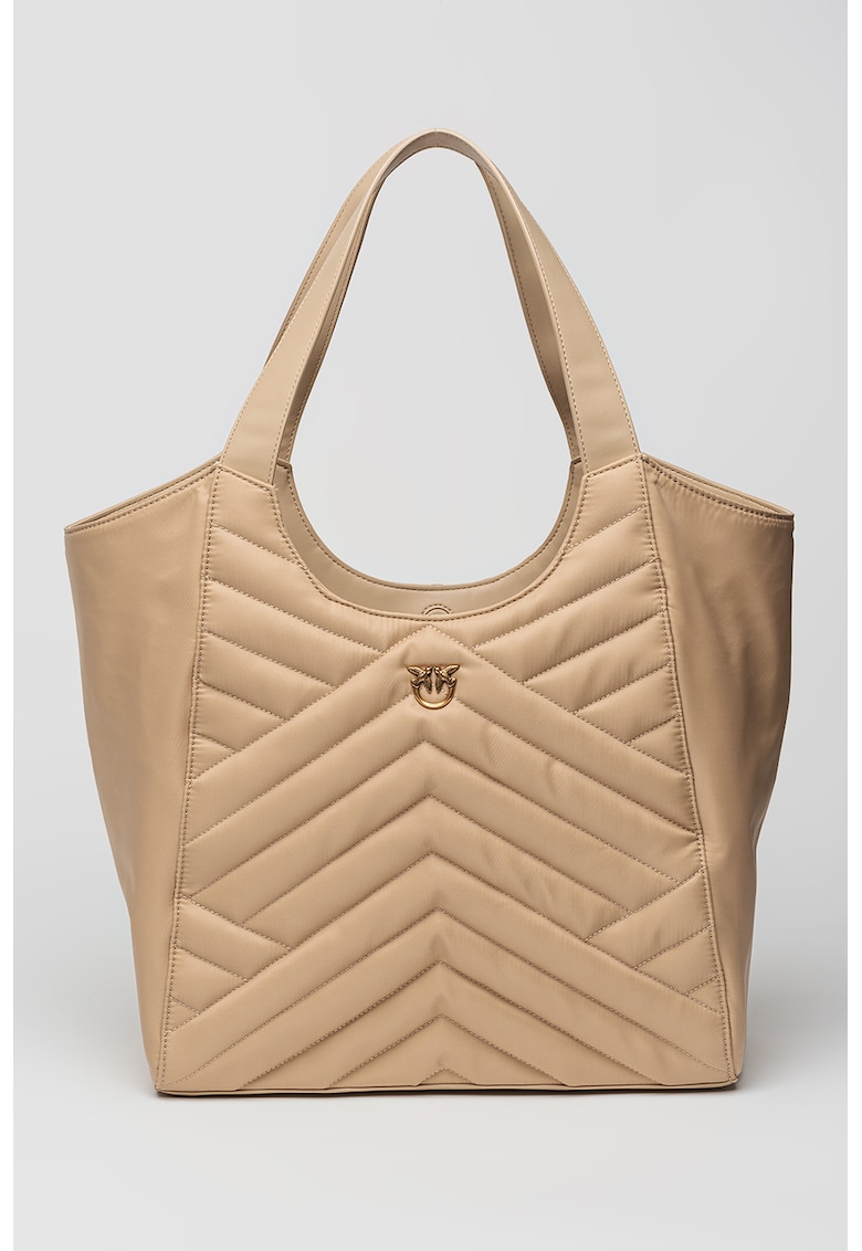 Geanta tote de nailon cu aspect matlasat