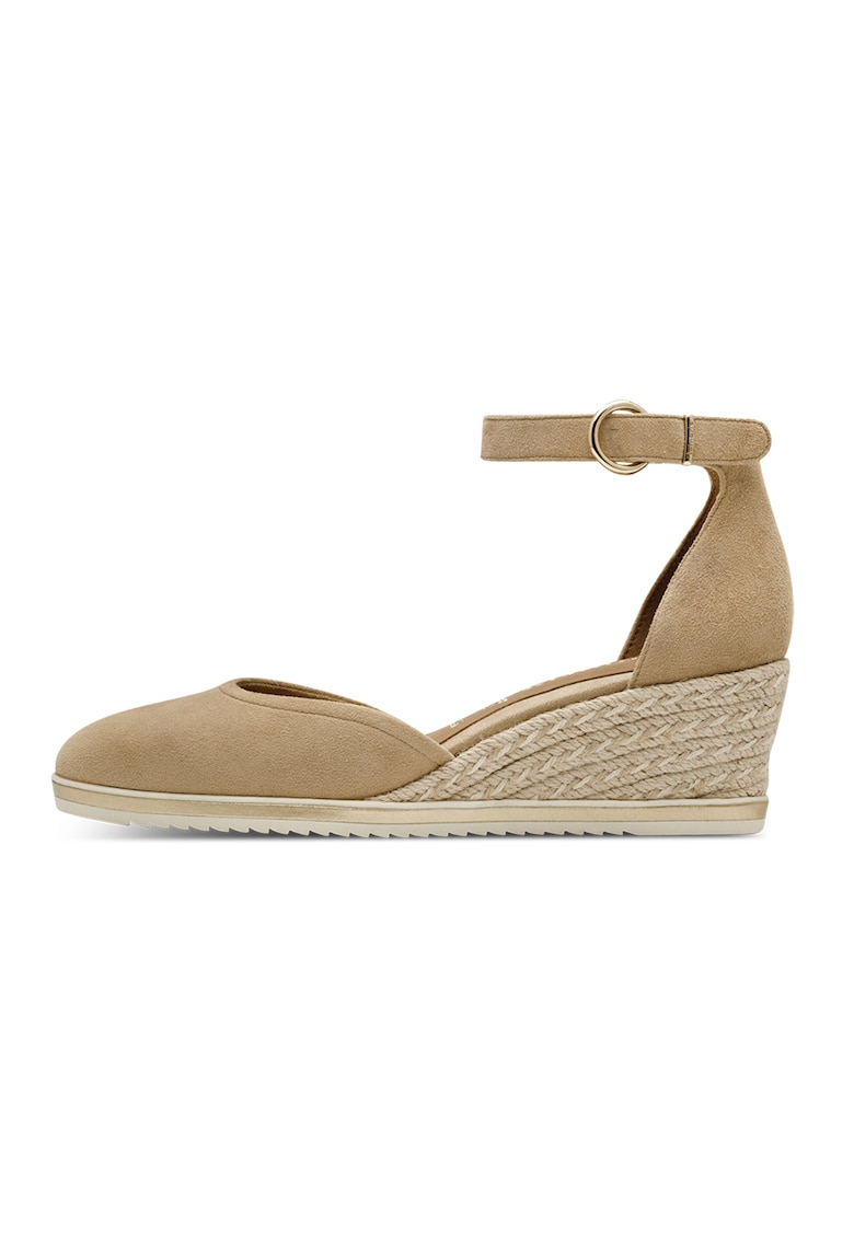 Sandale-espadrile wedge de piele intoarsa