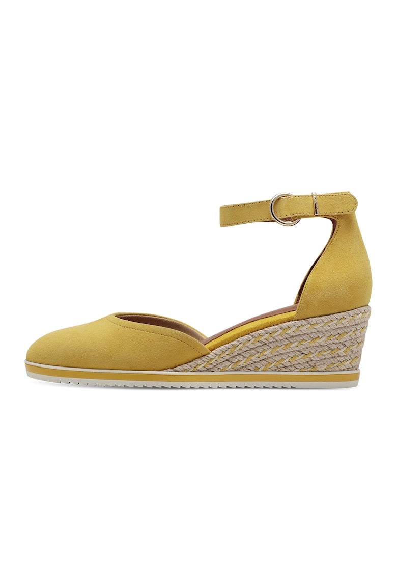 Sandale-espadrile wedge de piele intoarsa