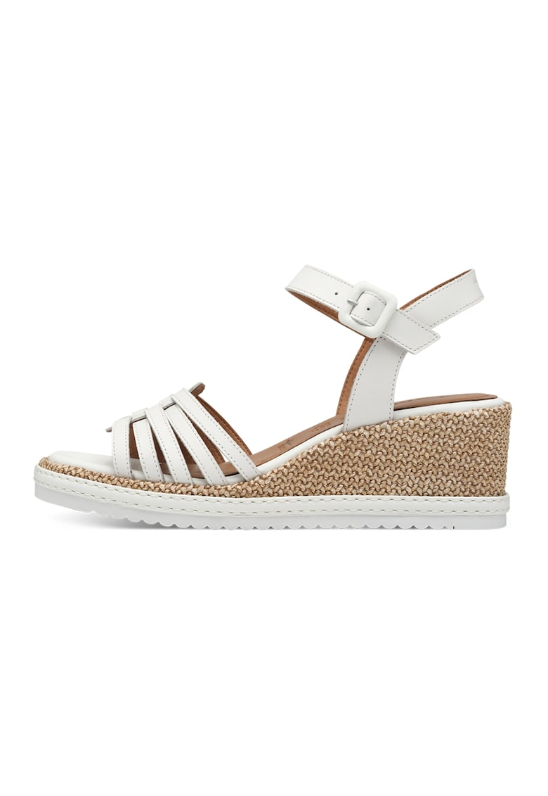 Sandale wedge din piele