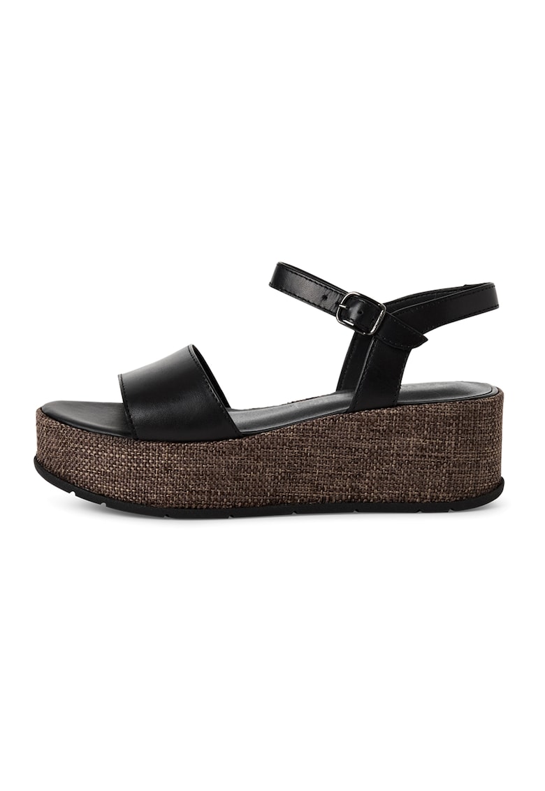 Sandale wedge din piele
