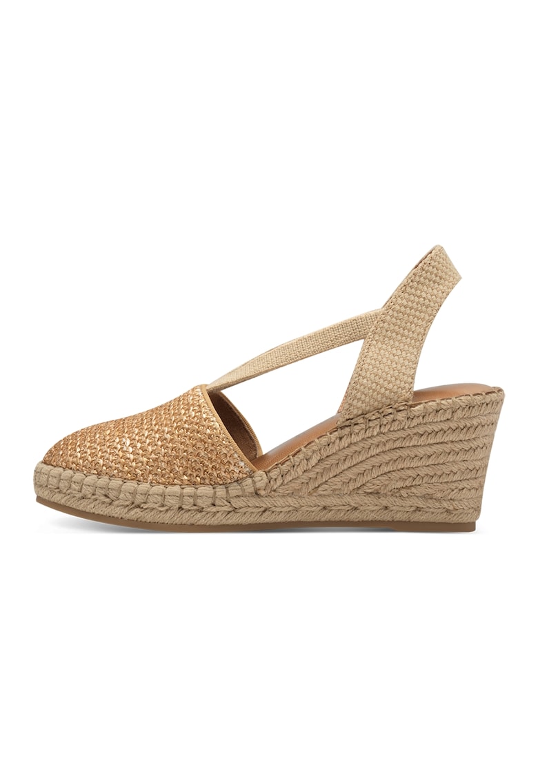 Espadrile wedge cu aspect tesut
