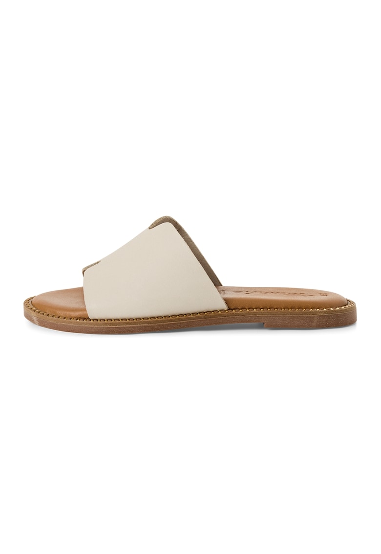 Papuci de piele - Alb fildes