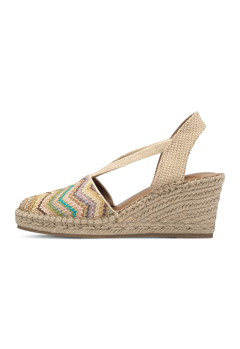 Espadrile wedge cu aspect tesut