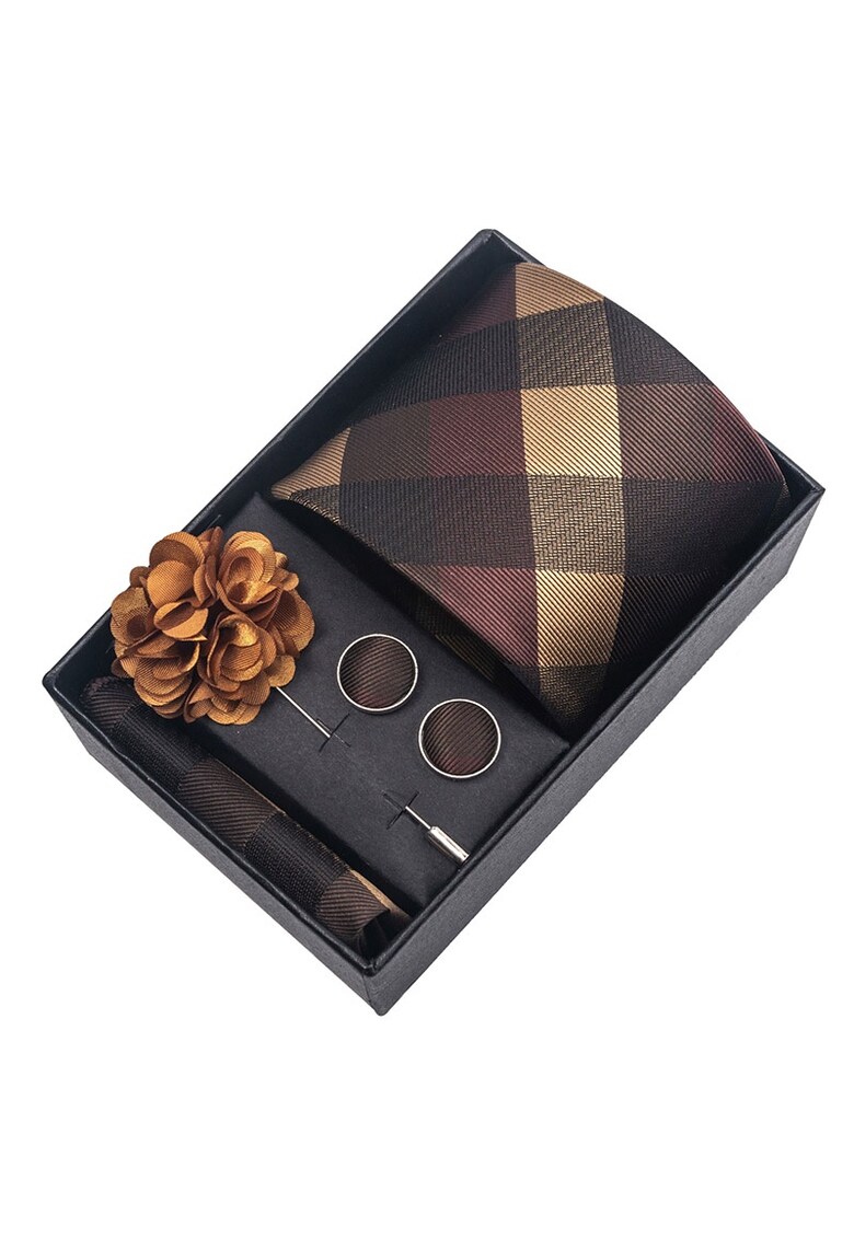 Set masculin 4 piese 6064 - Maro multicolor