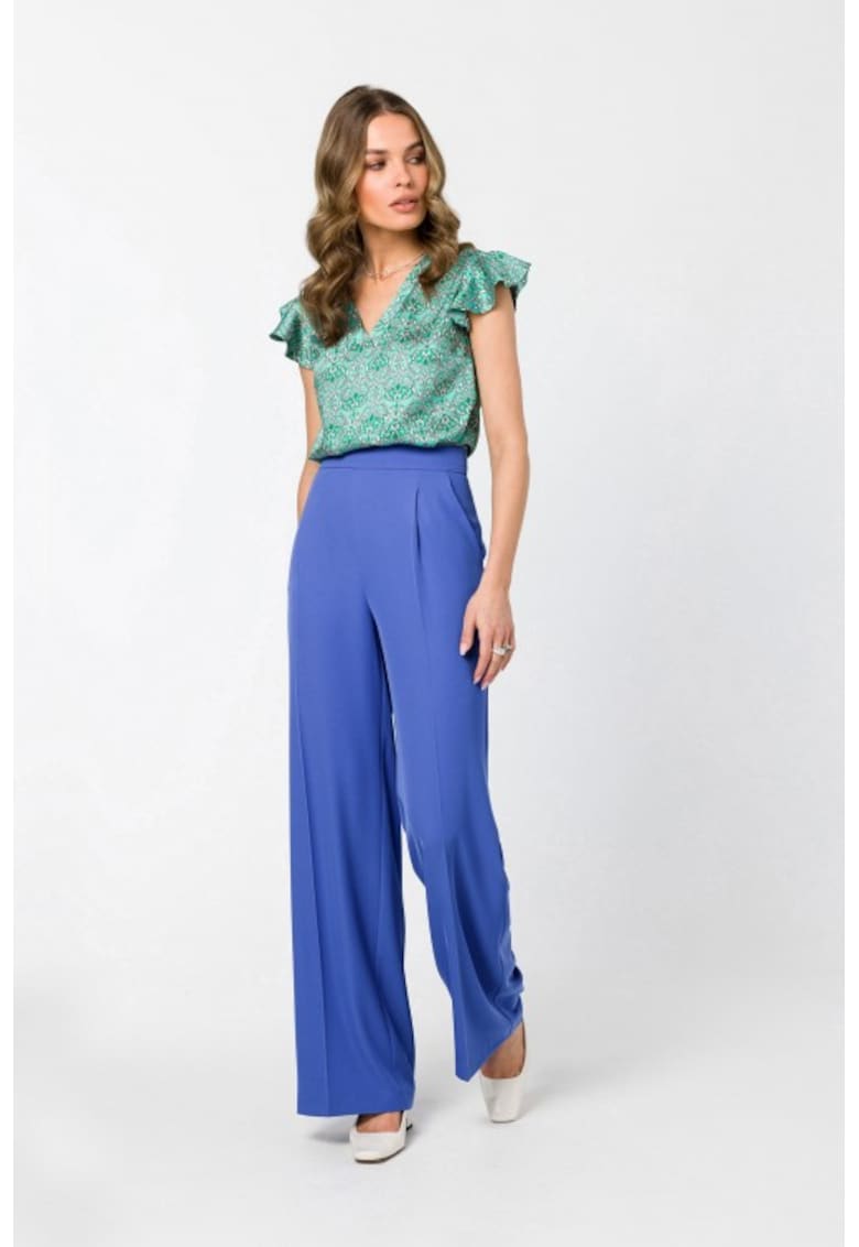 Bluza eleganta cu decolteu in V si volan -