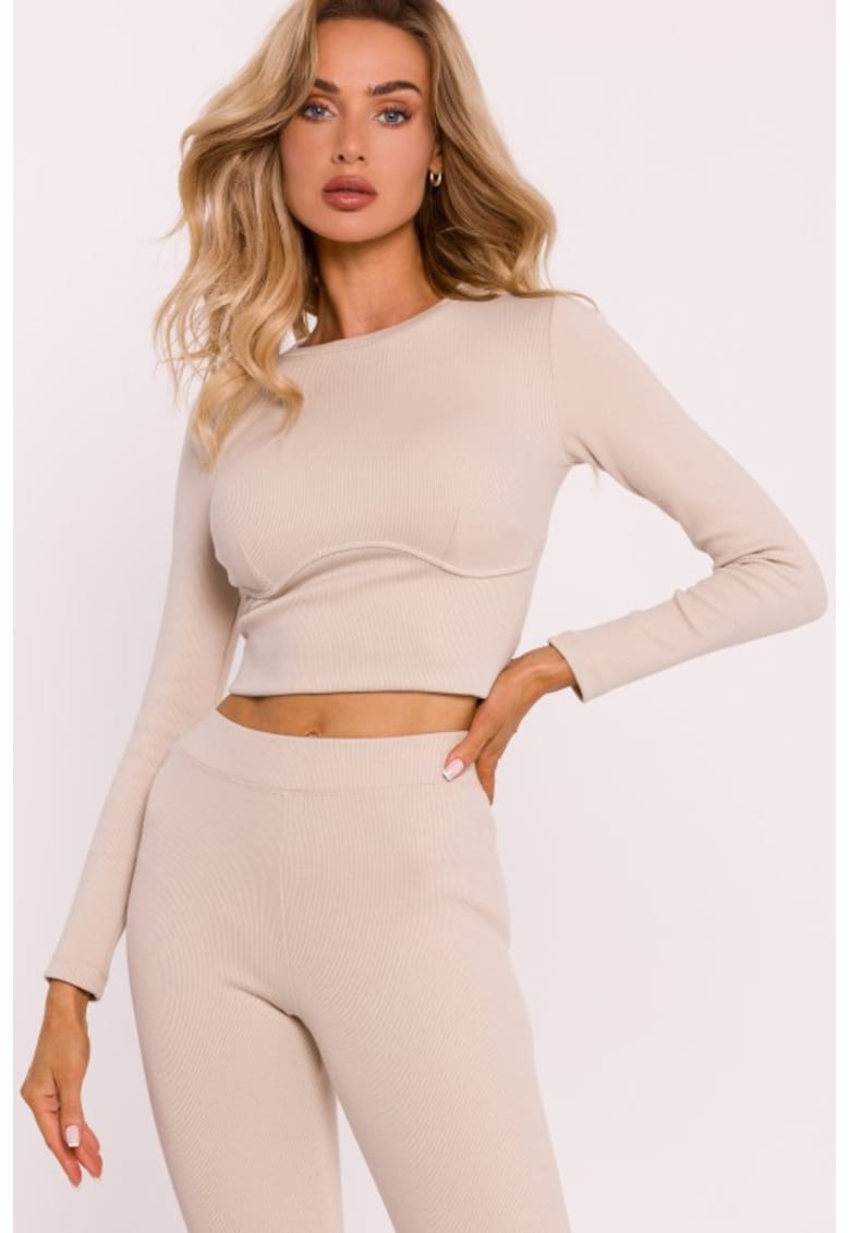 Bluza reiata cu cusaturi stil corset -