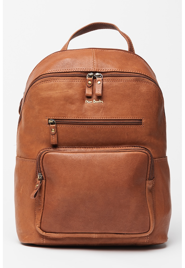 Rucsac din piele cu buzunar frontal Tilak