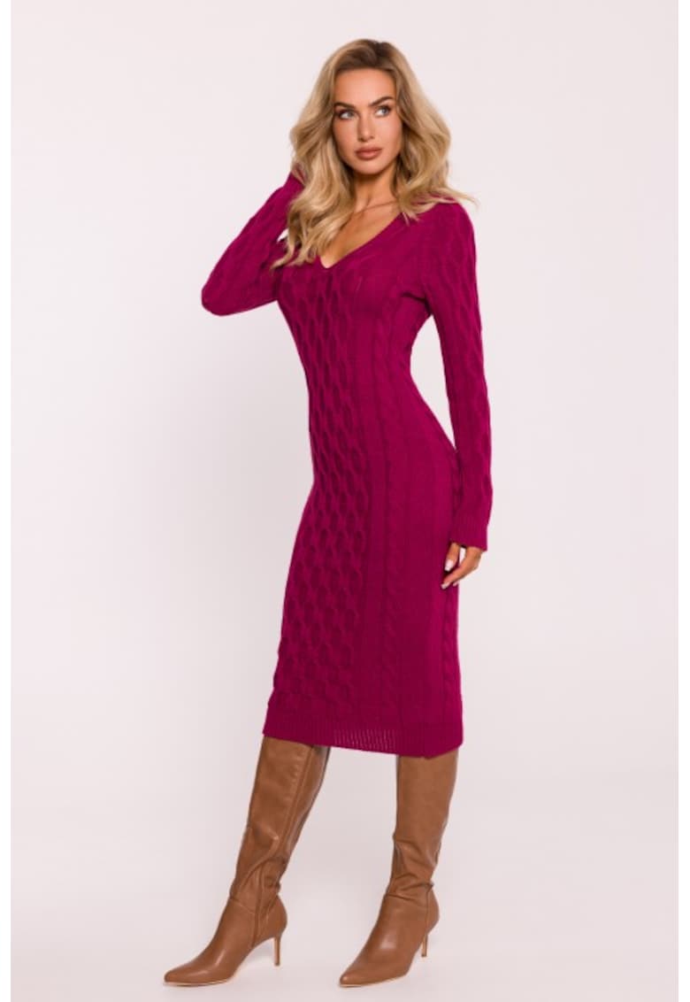 Rochie tricotata cu decolteu in V -  One Sizeqwdxz