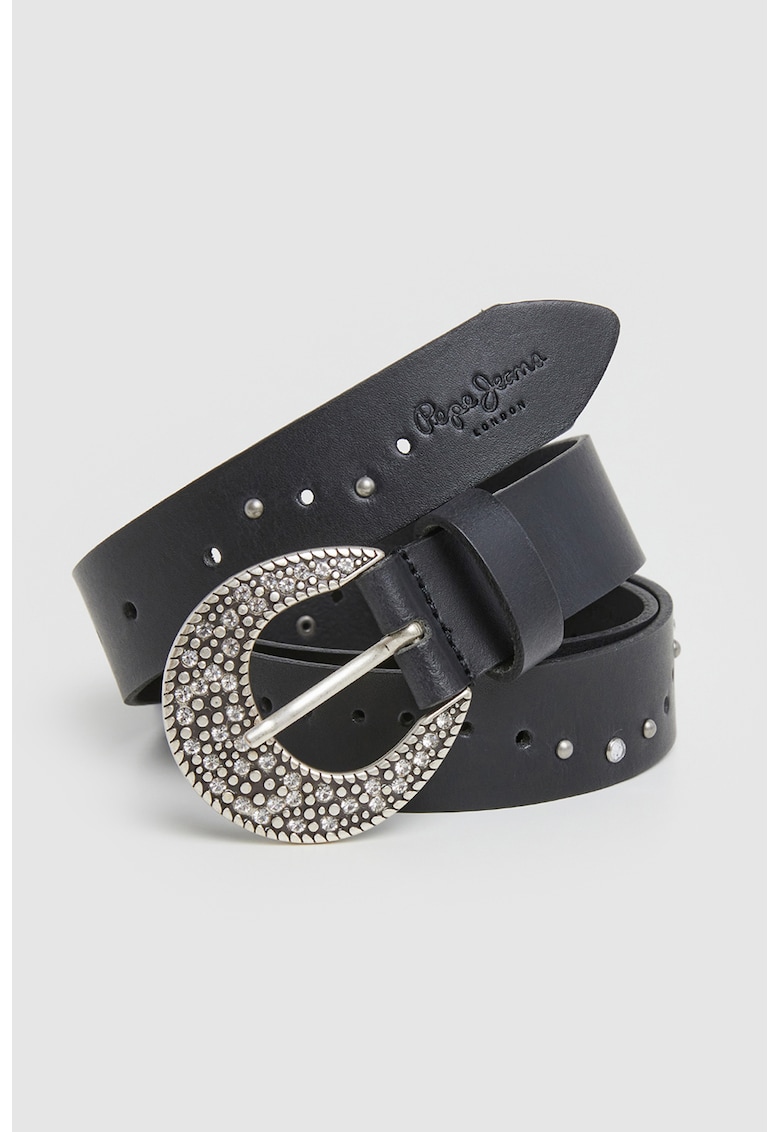 Curea de piele cu strasuri Pixie