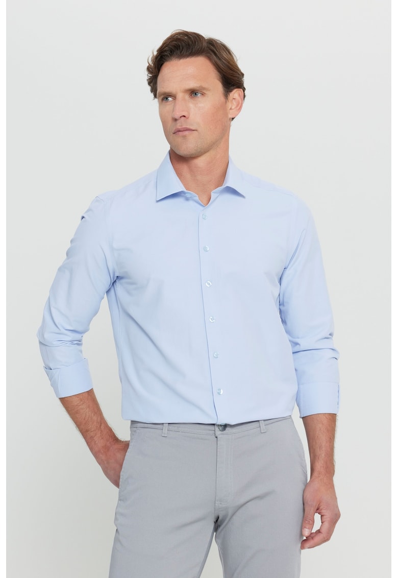 Camasa regular fit din amestec de bumbac