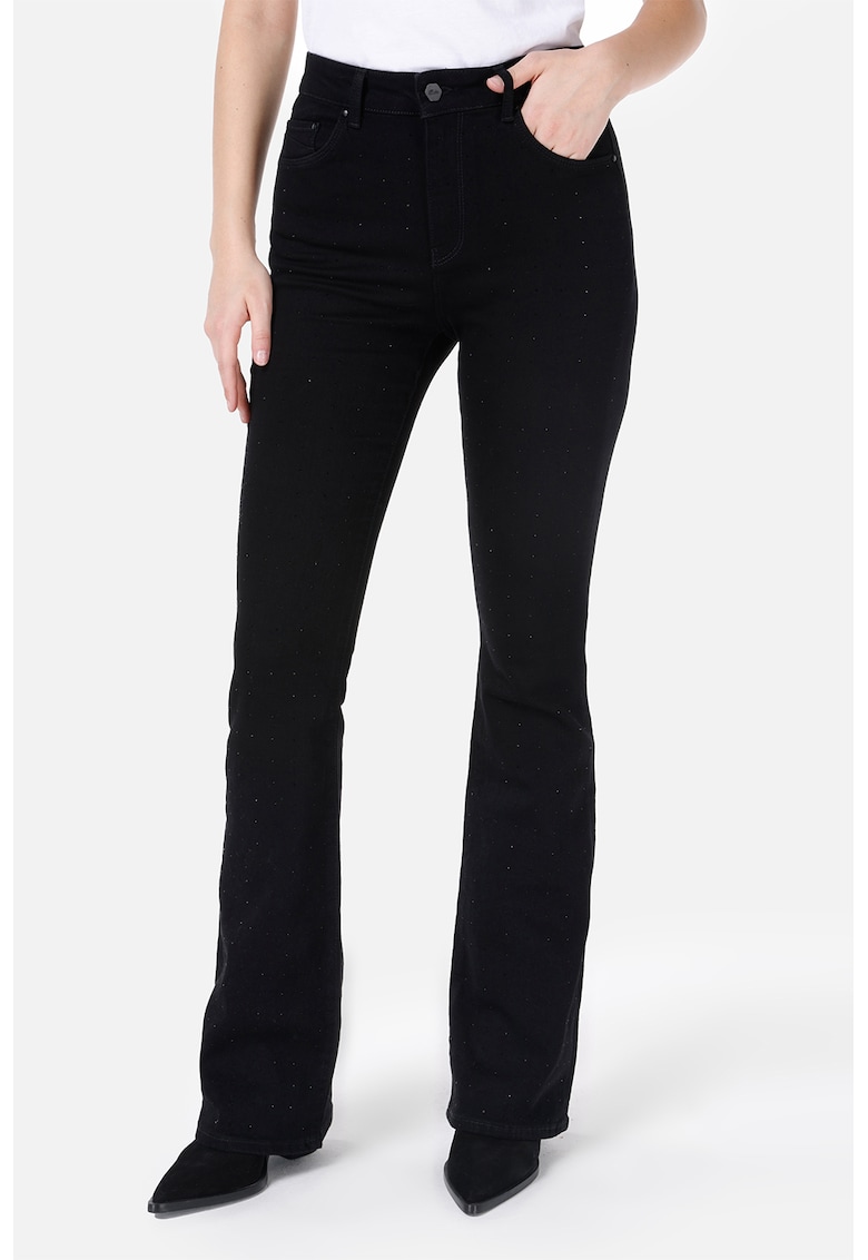 Blugi bootcut cu talie inalta