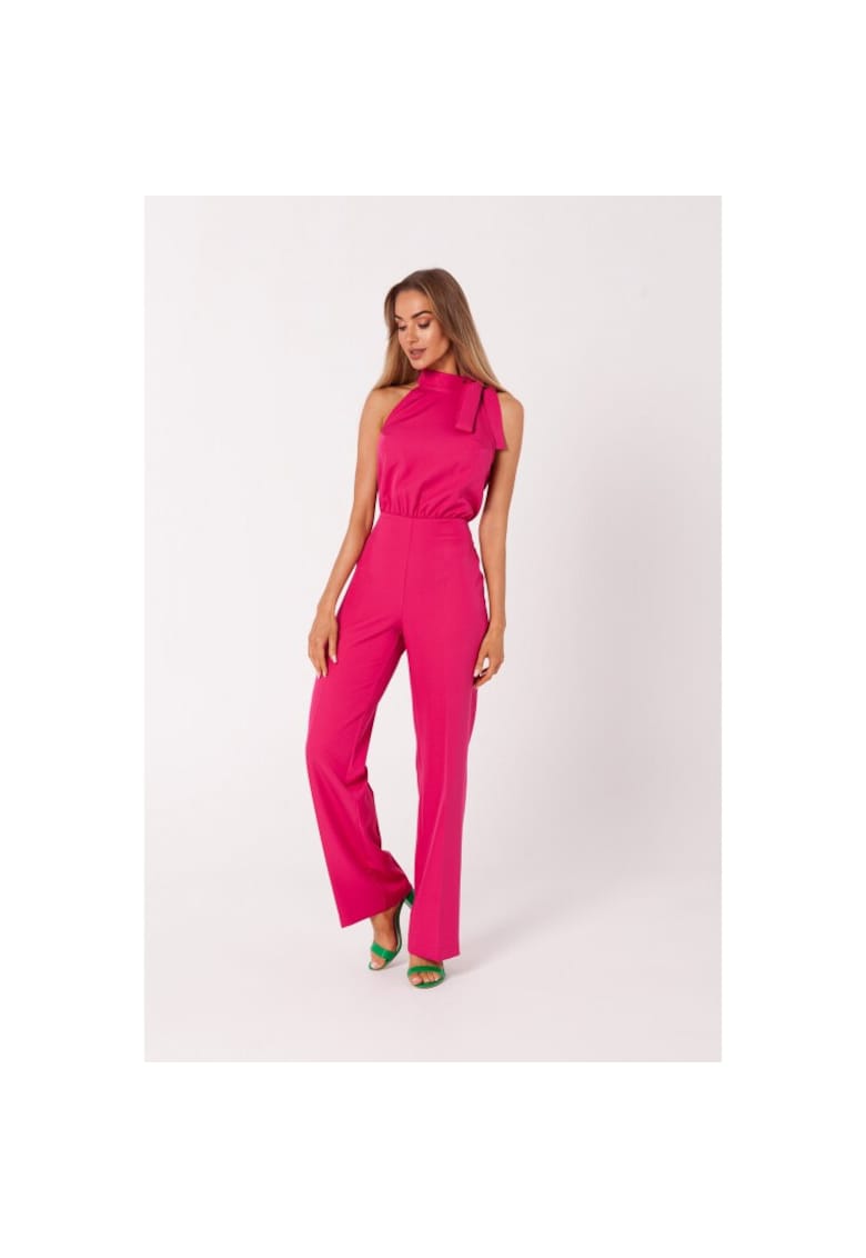 Salopeta cu pantaloni largi si decolteu halter -